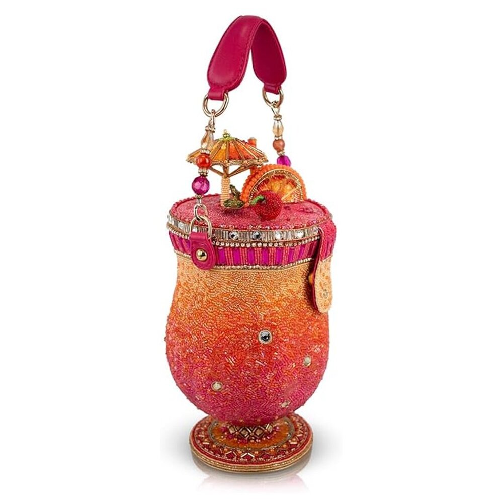 Mary Frances Paradise Punch Cocktail Top Handle Bag Handbag Gold Pink Purse NEW - Picture 3 of 4